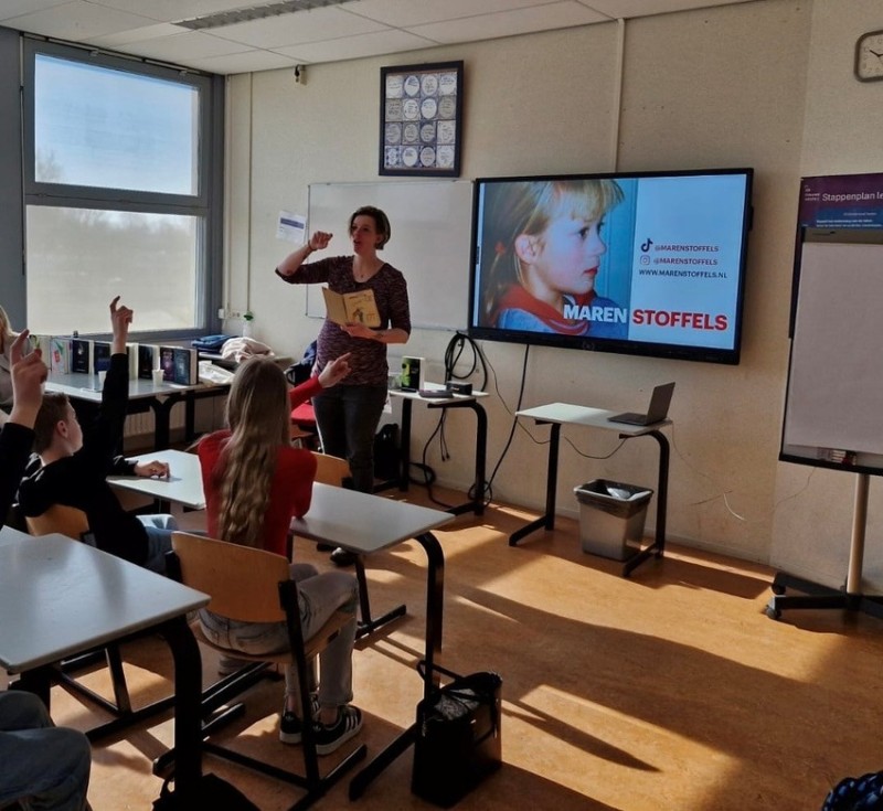 Maren Stoffels in de klas